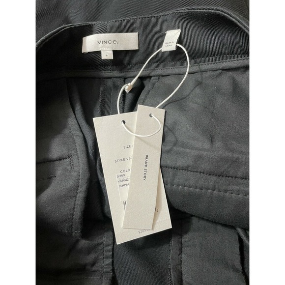 Vince Women’s Casual Cropped Flare Pants Size 6 High Rise Wide Leg Black - Picture 7 of 9